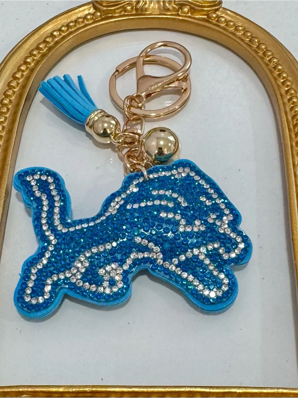 New Blue Crystal Detroit Lions Keychain